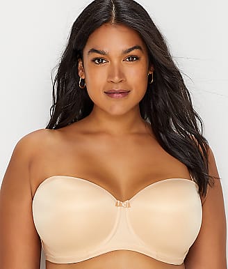 MELENECA Women's Strapless Bra for Large Bust Back Smoothing Plus Size with  Underwire Off White 32F