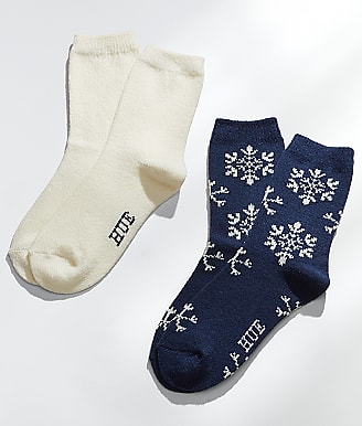 HUE Ecosoft Snowflake Boot Socks 2-Pack