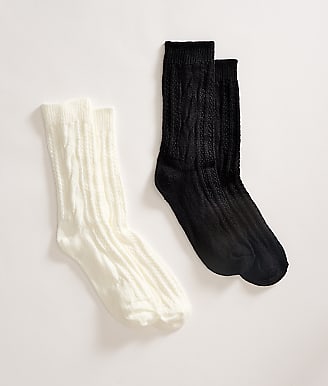HUE Cable Ribbed Boot Socks 2-Pack