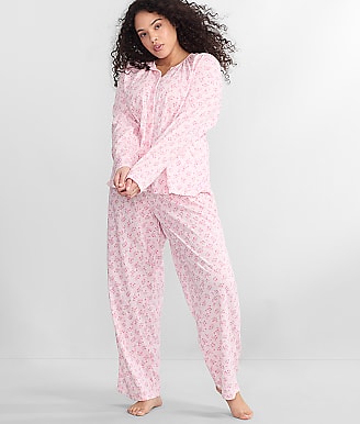 Karen Neuburger Plus Size Cardigan Jersey Knit Pajama Set