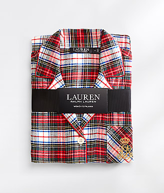 Lauren Ralph Lauren Plus Size Brushed Twill Plaid Flannel Pajama Set