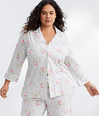 Lauren Ralph Lauren Plus Size Floral Stripe Knit Pajama Set