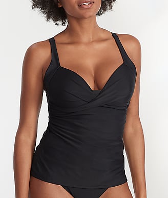 Pour Moi Space Twist Front Wire-Free Tankini Top