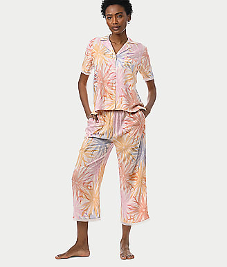 Splendid Notch Collar Woven Capri Pajama Set