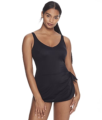 Roxanne Solids V-Neck Sarong One-Piece