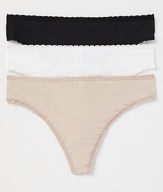 Skarlett Blue Adorned Cotton Thong 3-Pack