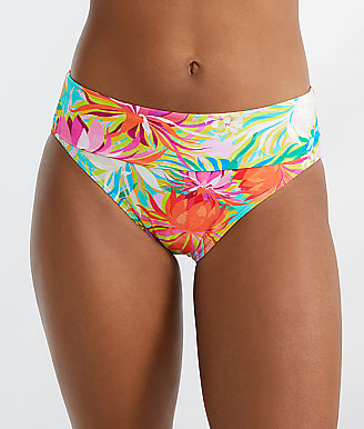 Sunsets Lotus Fold-Over High-Waist Bikini Bottom