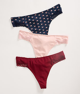 Tommy Hilfiger Cotton & Lace Thong 3-Pack
