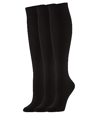HUE Flat Knit Knee High Socks 3-Pack