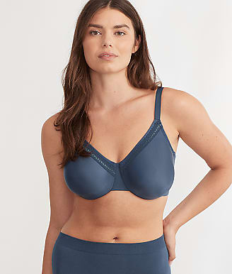 Unlined Seamless Bras Blue, Bras for Large Breasts