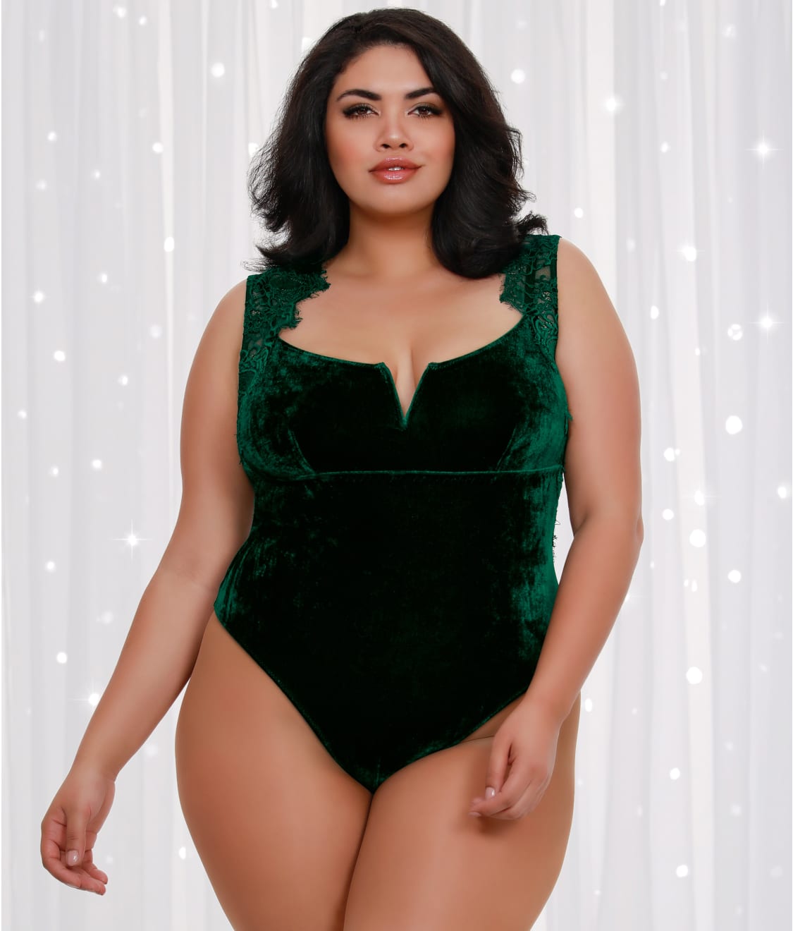 velvet plus size bodysuit