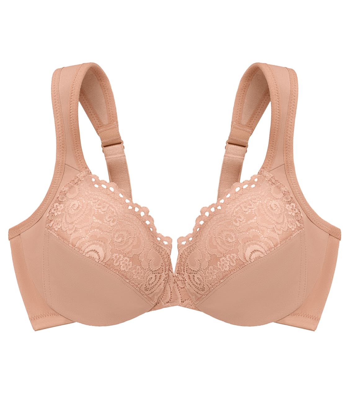 Glamorise Low Cut Wonderwire Lace Bra & Reviews Bare Necessities