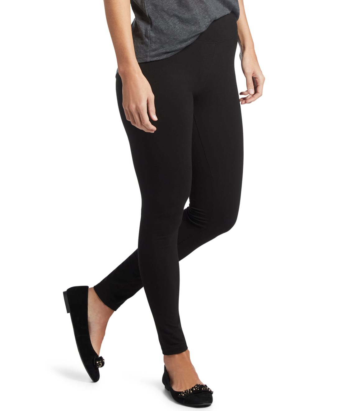 Hue Classic Stretch Denim Leggings, Regular & Plus Sizes In Black