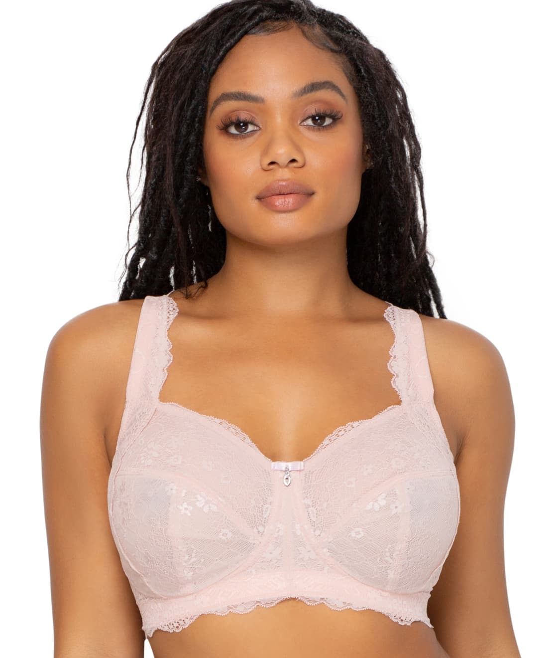 Curvy Couture: Luxe Lace Side Support Wire-free Bra 1320
