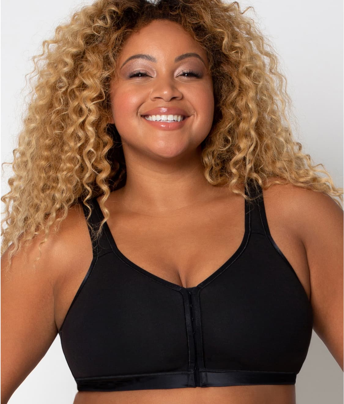 Curvy Couture: Cotton Luxe Front & Back Close Wire-Free Bra 1416