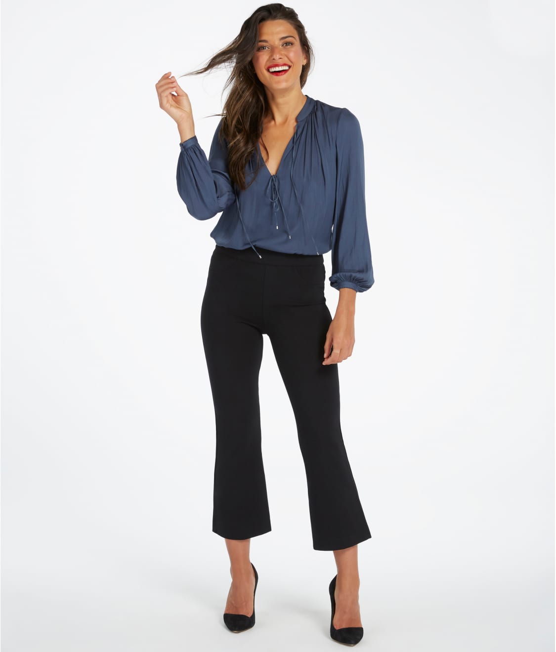 Cropped Ponte Flare Pants