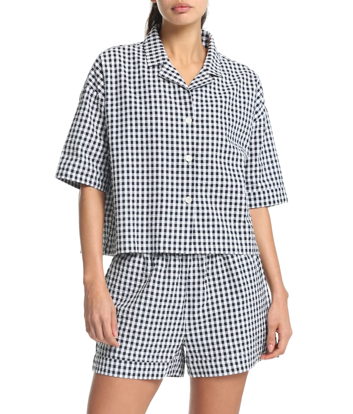 Papinelle: Gingham Woven Boxer Pajama Set 21411-1270