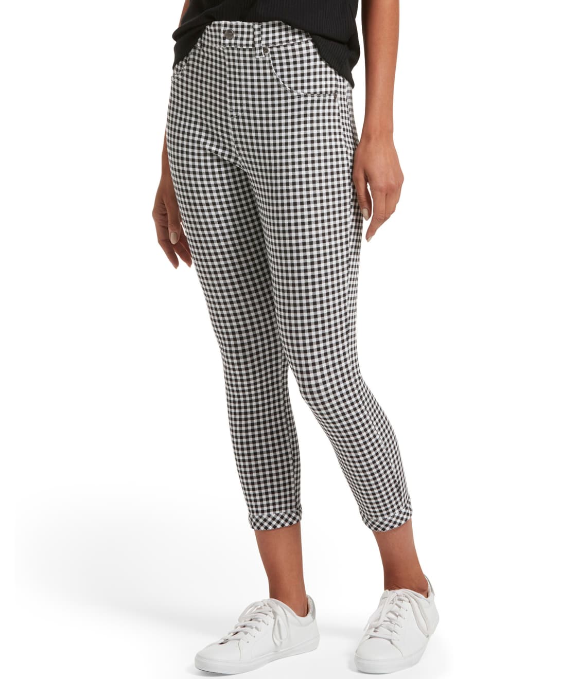 HUE Gingham Denim High-Waist Capri Leggings & Reviews