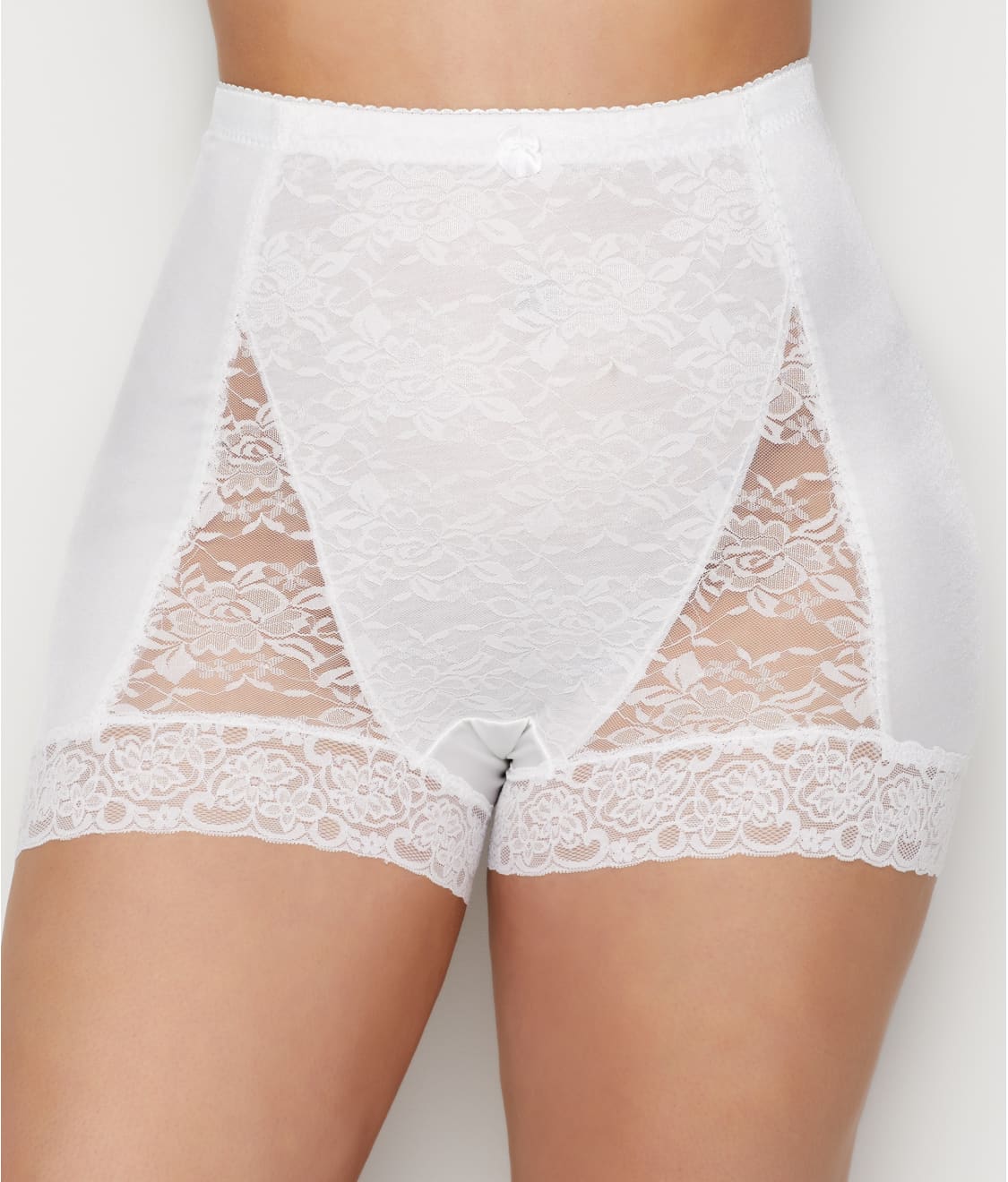 Bali White Shapewear Stretch Net Shorts in a Nylon/cotton/spandex