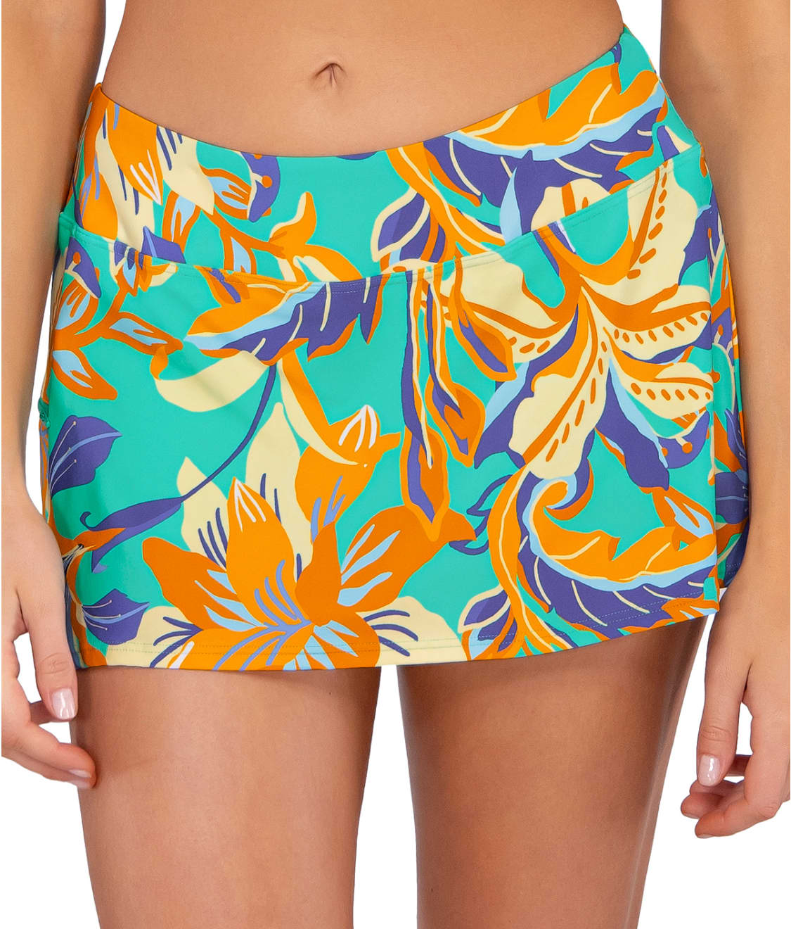 Sunsets: Water Lily Sporty Skirted Bikini Bottom 40B-WATLI