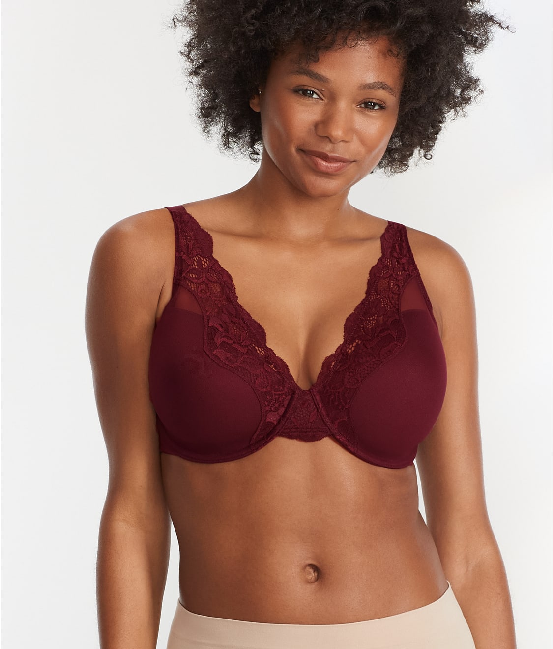 Bali Womens Double Support Lace Wirefree Bra, 38C, Nightfire Red