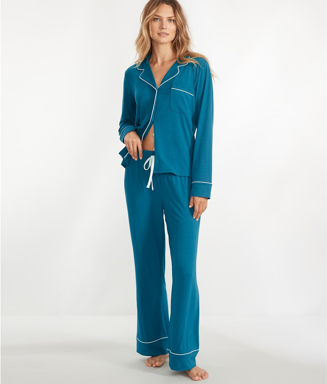 Bare: Cool Jade Piped Pajama Set D30320
