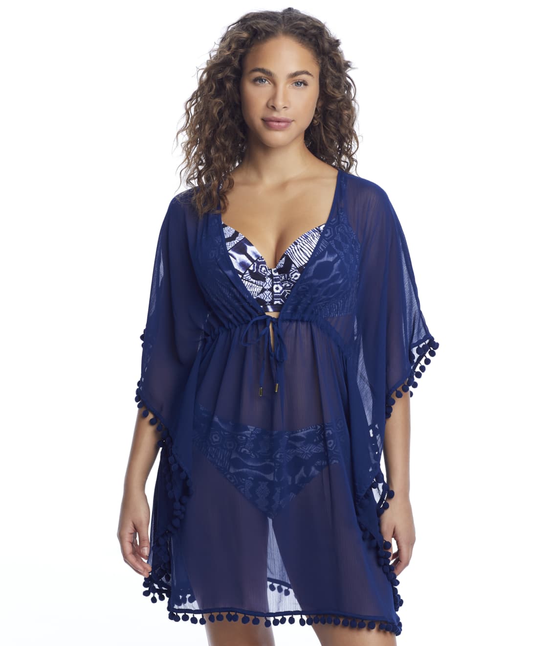 Lace-Up Caftan Cover Up
