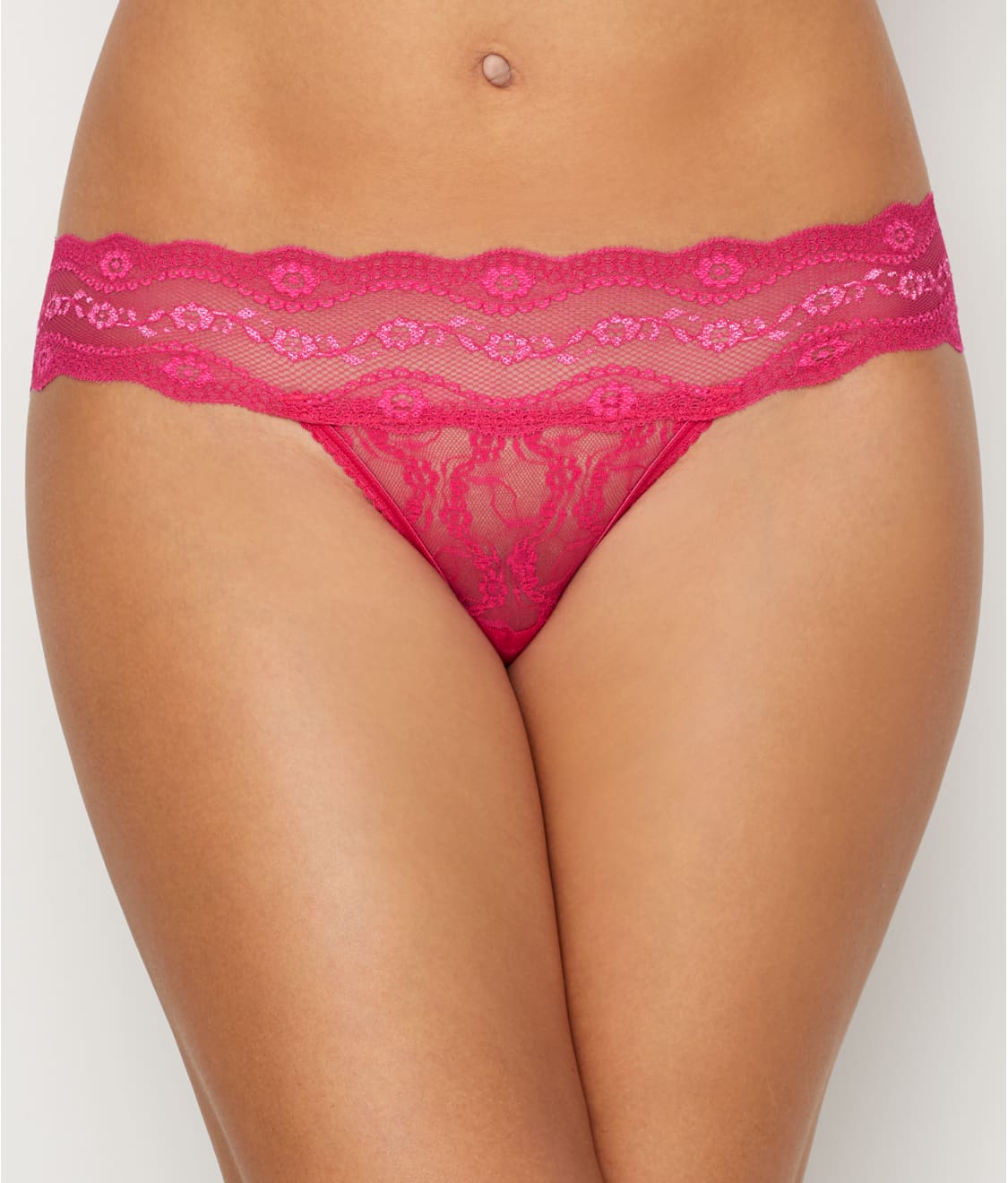 NWT b.tempt'd by Wacoal Stretch Lace Tanga Panties 970142 color 670 pink M L 