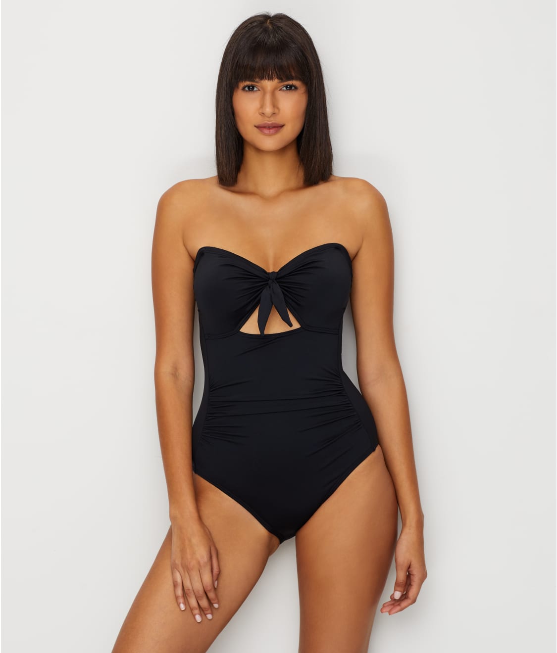 Carmen Marc Valvo Poolside Solids Bandeau One-Piece & Reviews