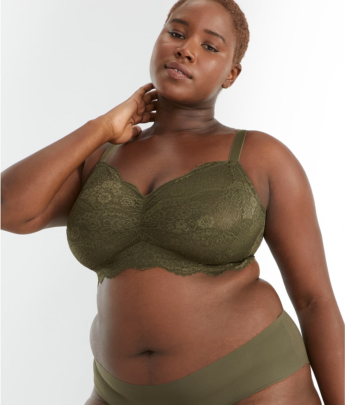 Curvy Couture: Luxe Lace Wire-Free Bralette 1348
