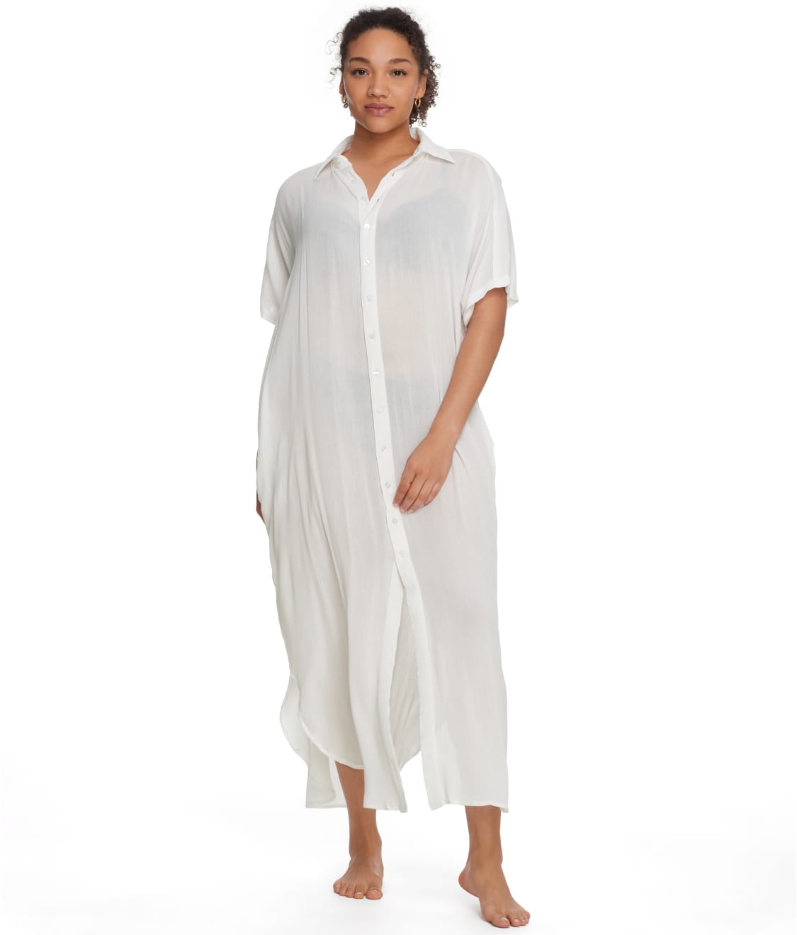 Elan Maxi Button-Down Cover-Up & Reviews | Bare Necessities (Style RG9050)