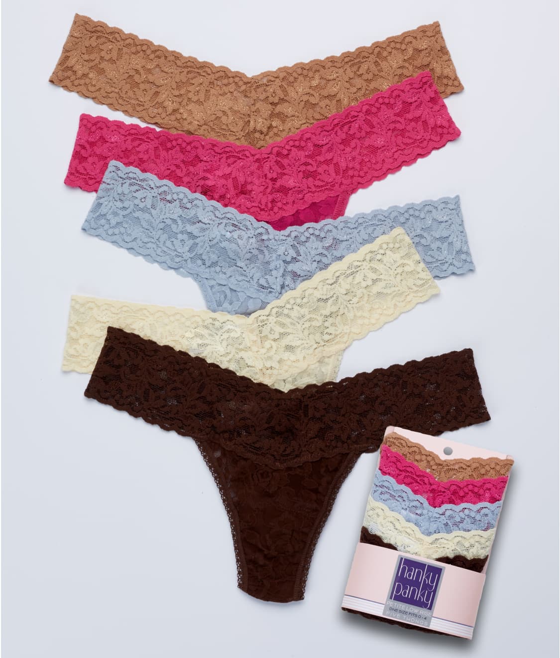 Signature Lace Petite Low Rise Thong 5-Pack