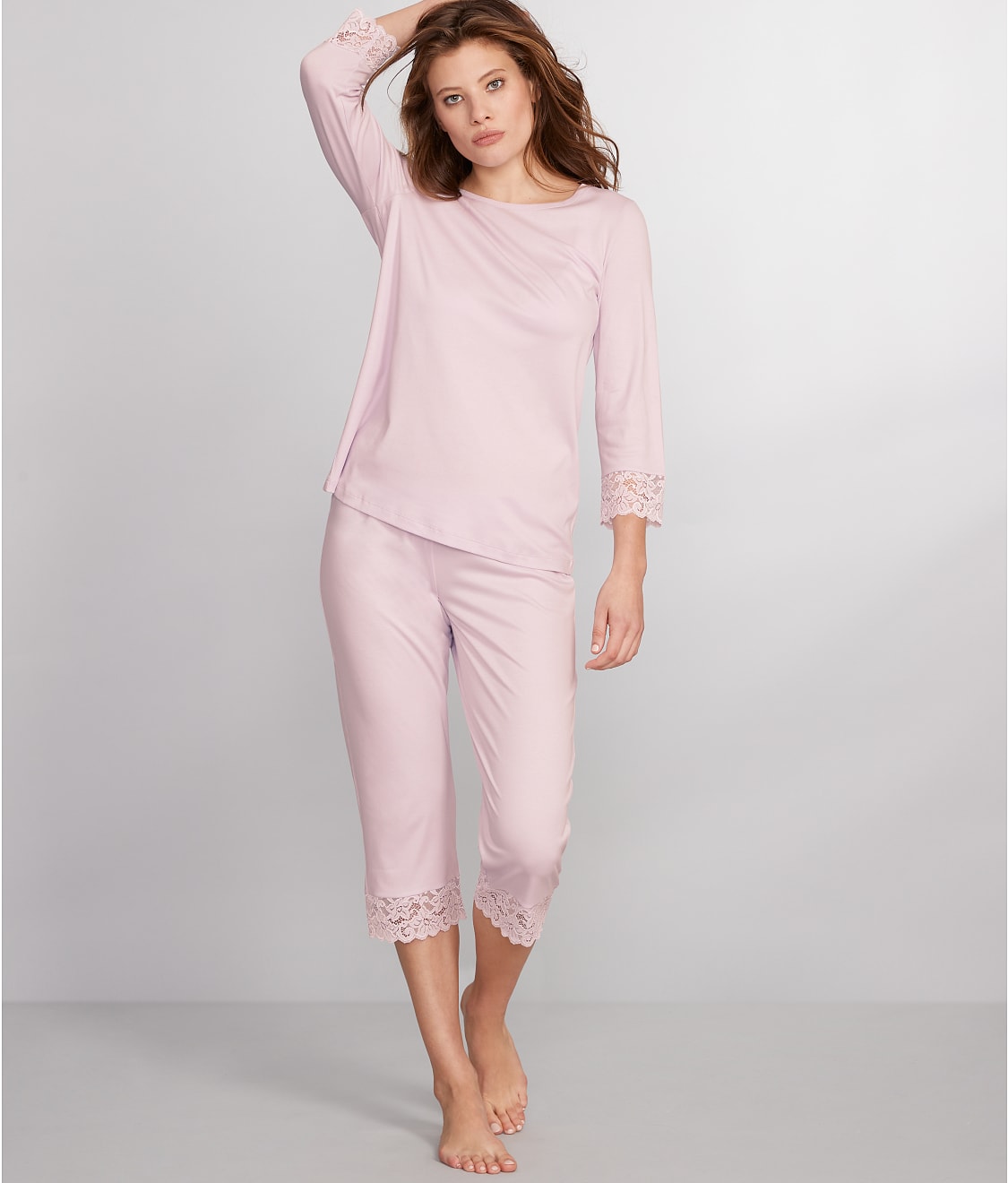 Hanro Moments Cropped Knit Pajama Set & Reviews