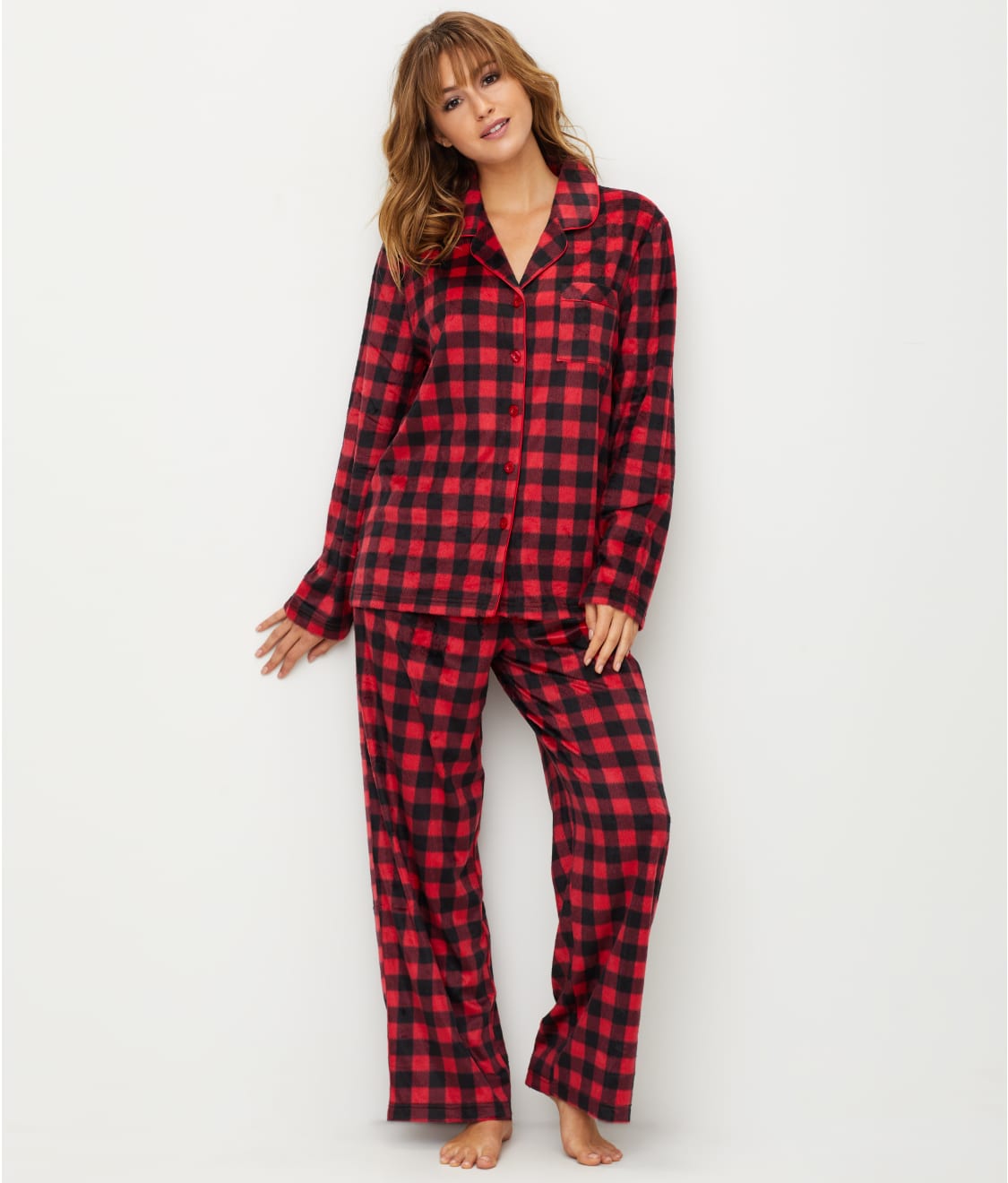 Karen Neuburger: Plaid Fleece Pajama Set RE0060M