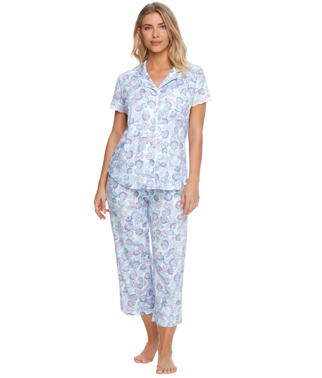 Karen Neuburger Seaside Dreams Knit Capri Pajama Set & Reviews | Bare ...
