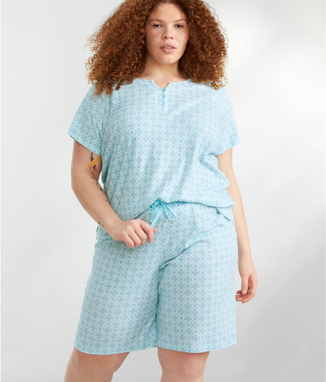 Karen Neuburger: Plus Size Girlfriend Knit Bermuda Pajama Set RLK0126