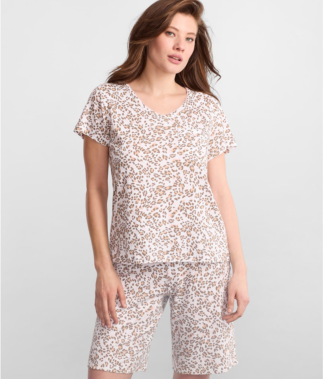 Karen Neuburger V-Neck Knit Bermuda Pajama Set & Reviews | Bare ...