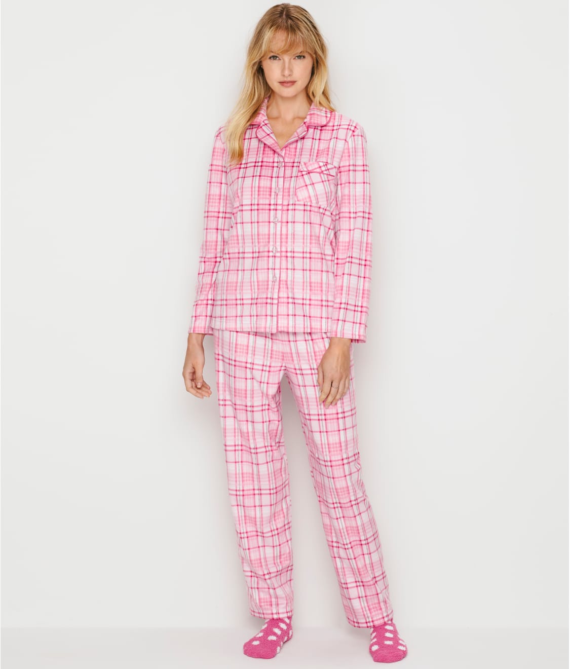 Karen Neuburger Girlfriend Fleece Plaid Pajama Set & Reviews