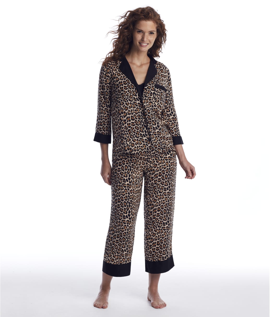 kate spade new york Leopard Cropped Woven Pajama Set & Reviews | Bare  Necessities (Style KS92020-LEOP)