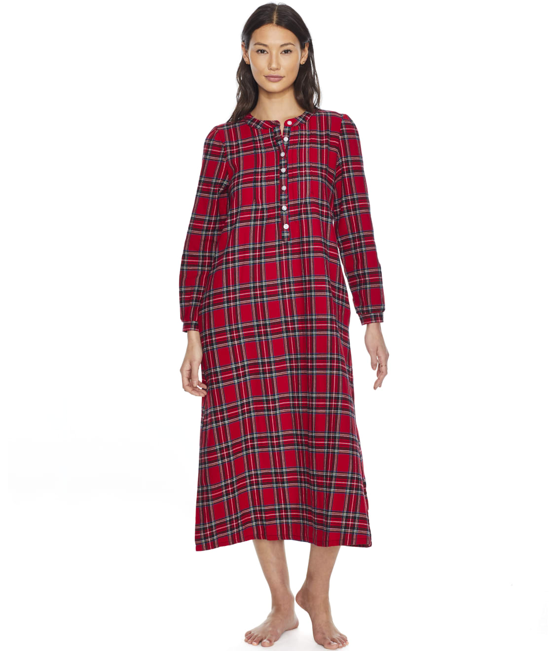 Plaid Pintuck Cotton Nightgown