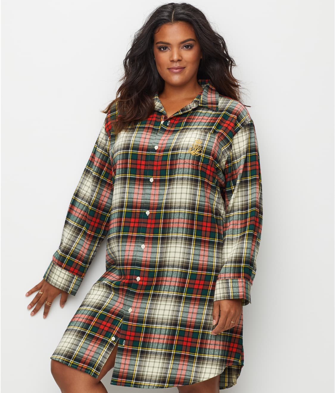 Lauren Ralph Lauren Plus Size Classic Flannel Sleep Shirt & Reviews | Bare  Necessities (Style 8131432X)