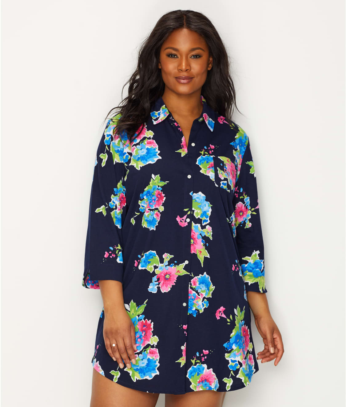 Lauren Ralph Lauren Plus Size Floral Print Knit Sleep Shirt & Reviews