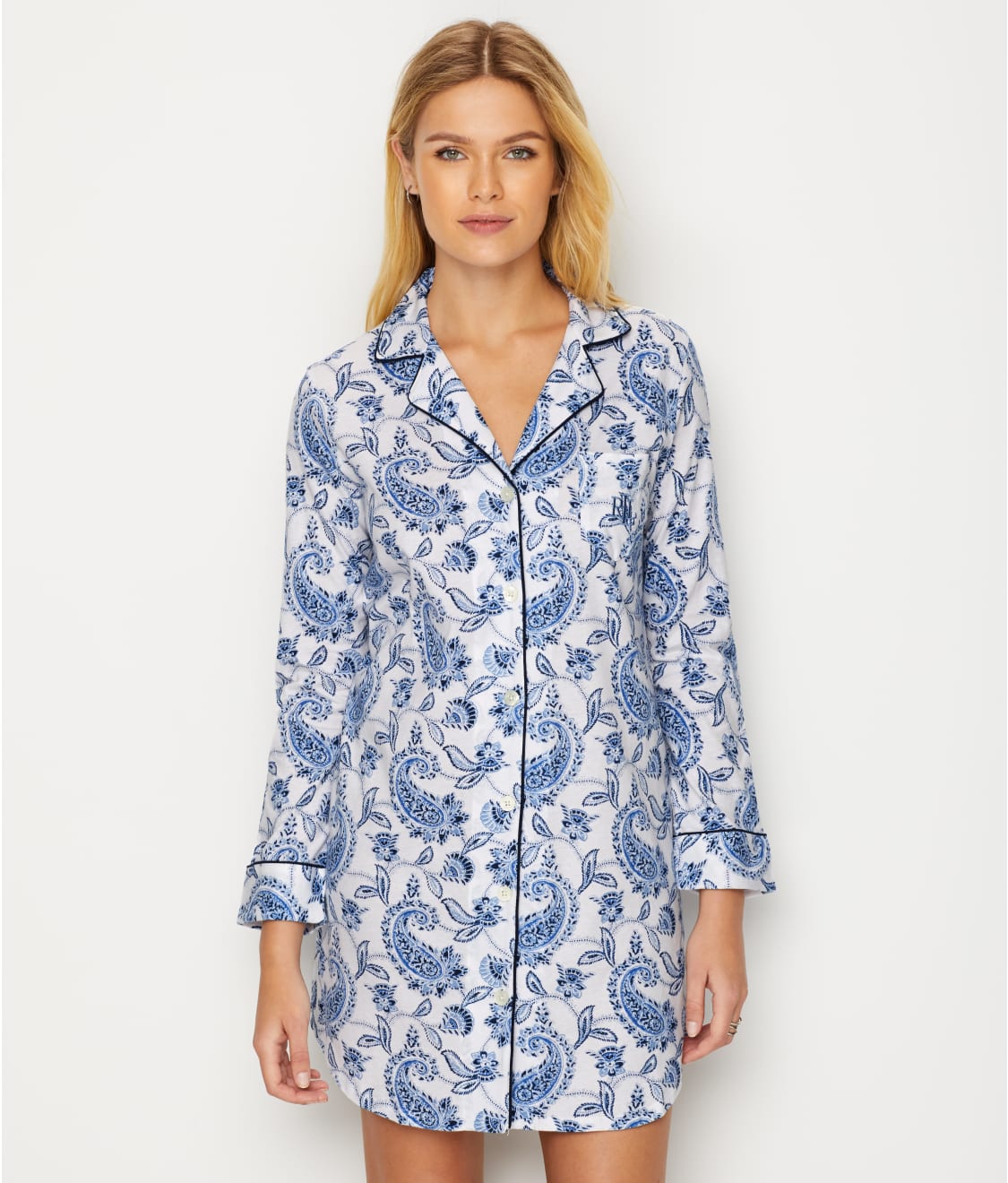 Lauren Ralph Lauren Paisley Print Knit Sleep Shirt & Reviews | Bare  Necessities (Style LN31661)