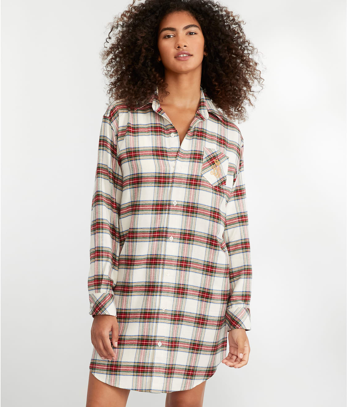Lauren Ralph Lauren His Shirt Woven Brushed Cotton Sleep Shirt ...