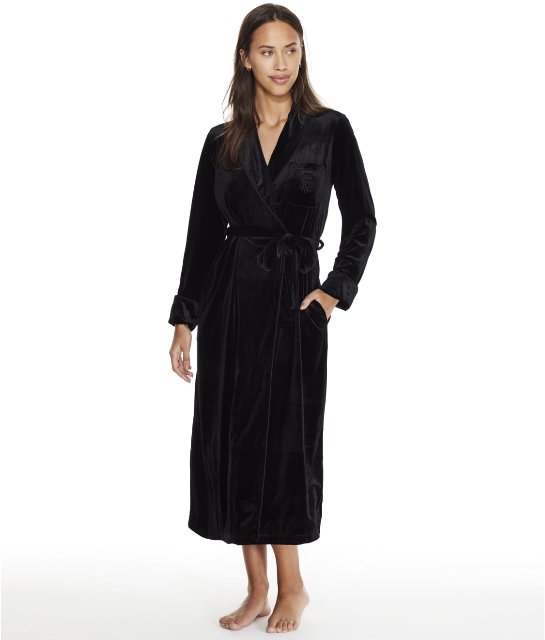 Lauren Ralph Lauren Long Shawl Collar Velour Robe & Reviews | Bare ...