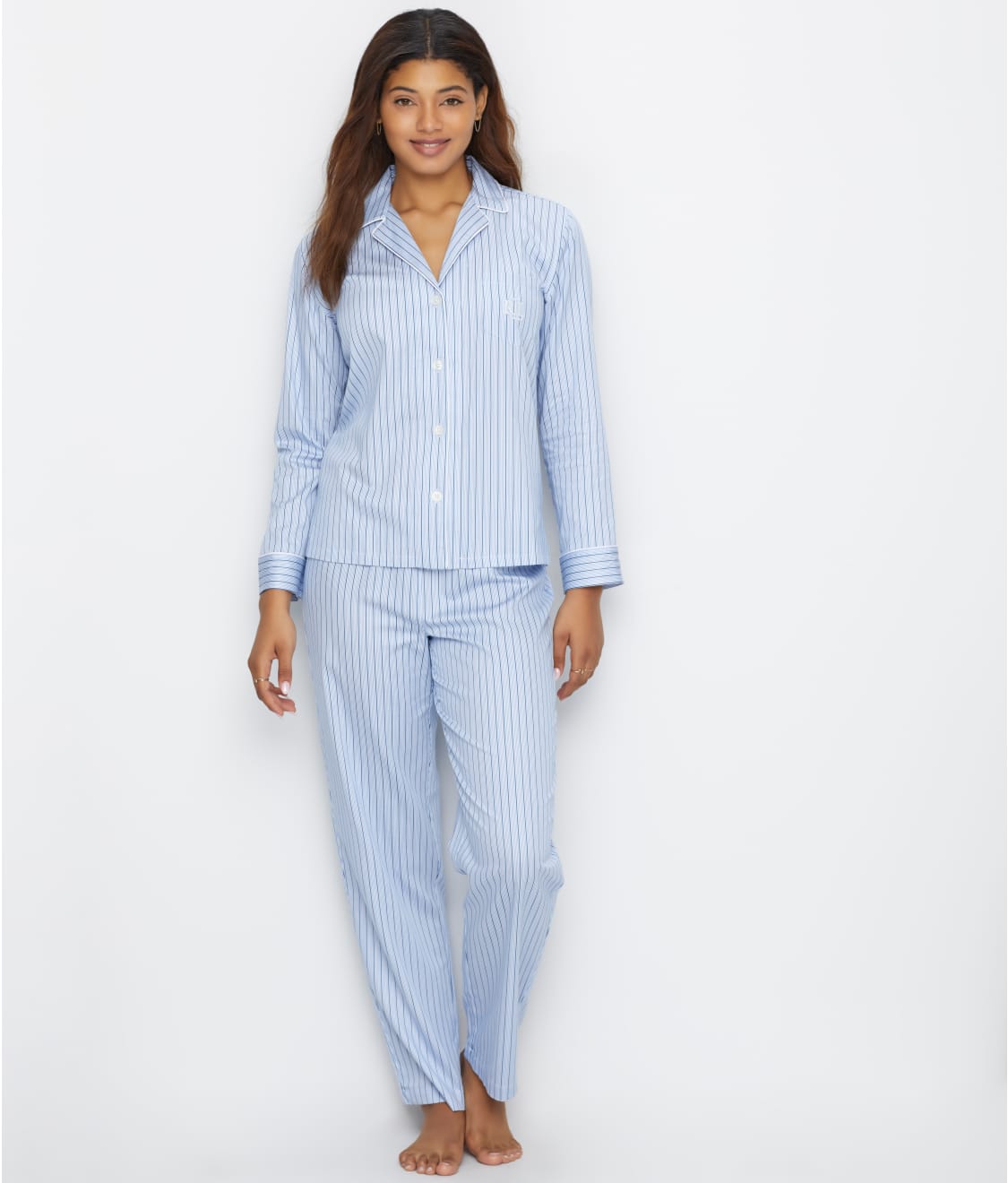 Lauren Ralph Lauren Notch Collar Woven Pajama Set & Reviews | Bare ...