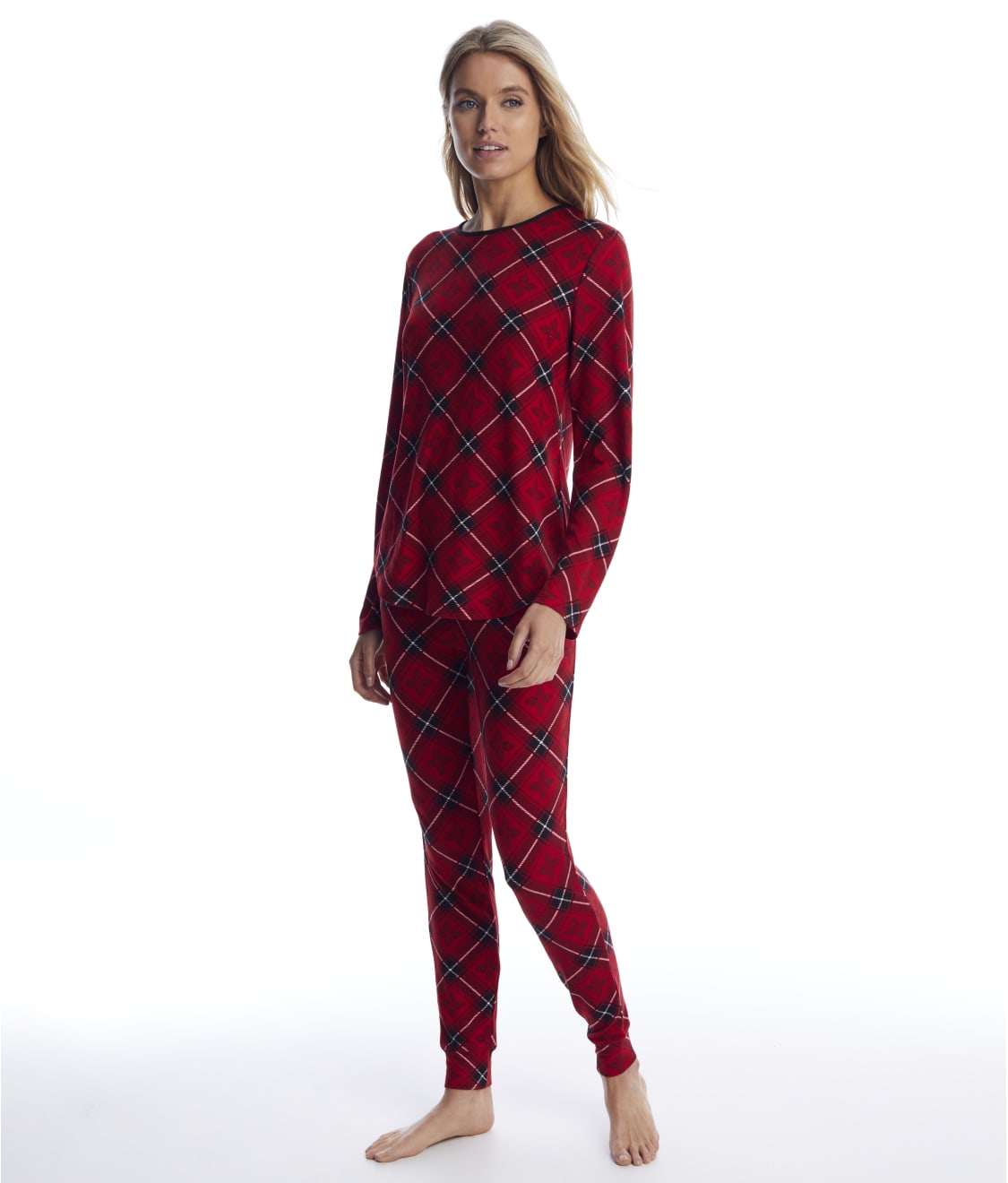 Lauren Ralph Lauren Red Print Knit Jogger Pajama Set & Reviews | Bare ...