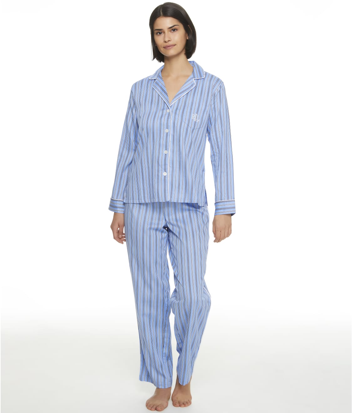 Lauren Ralph Lauren Notch Collar Woven Pajama Set & Reviews | Bare ...