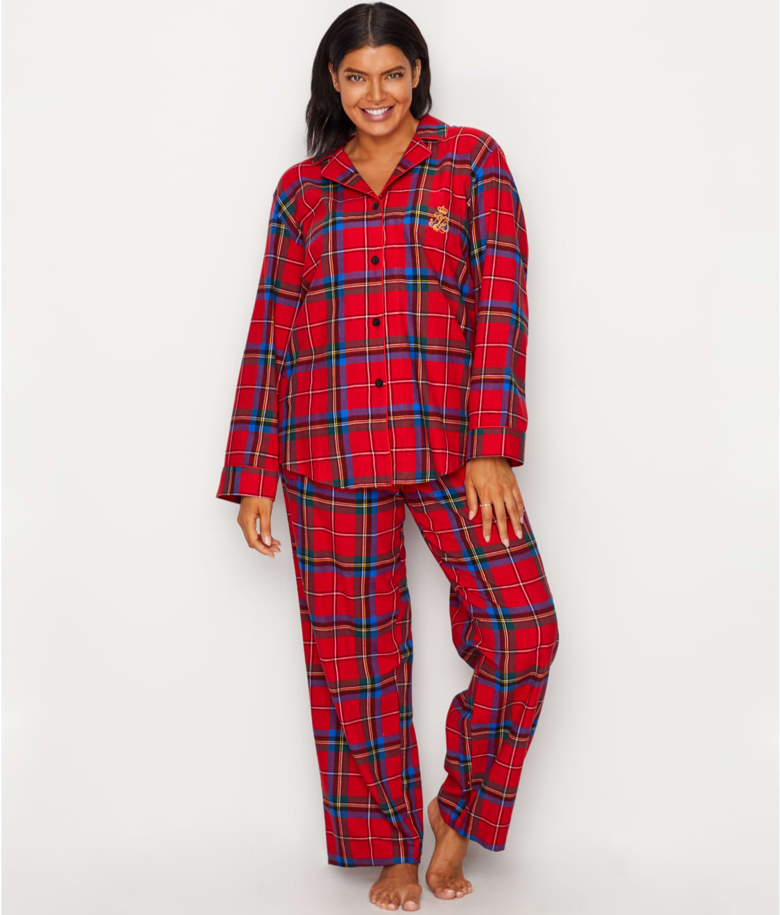 Lauren Ralph Lauren Plus Size Classic Flannel Pajama Set & Reviews ...