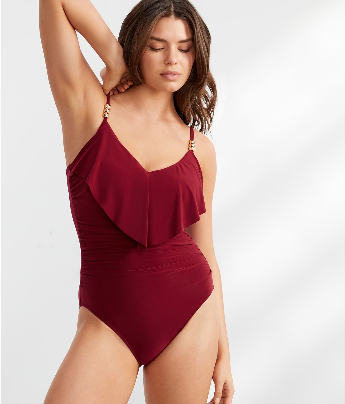 Magicsuit: Solid Isabel Ruffle One-Piece 6006018